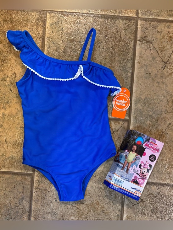 wonder nation Other - NWT *Bundle* Toddlers one piece swimsuit and Swimmies float arm bands sz 5T